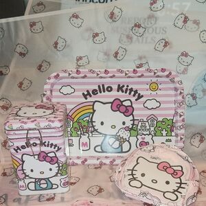 Hello Kitty Striped Pink and White Kids Bag Set